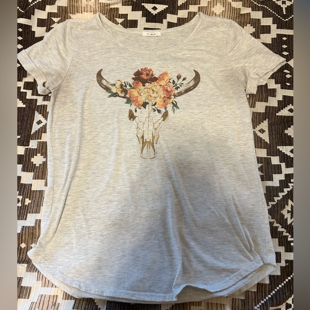 Deer skull floral top